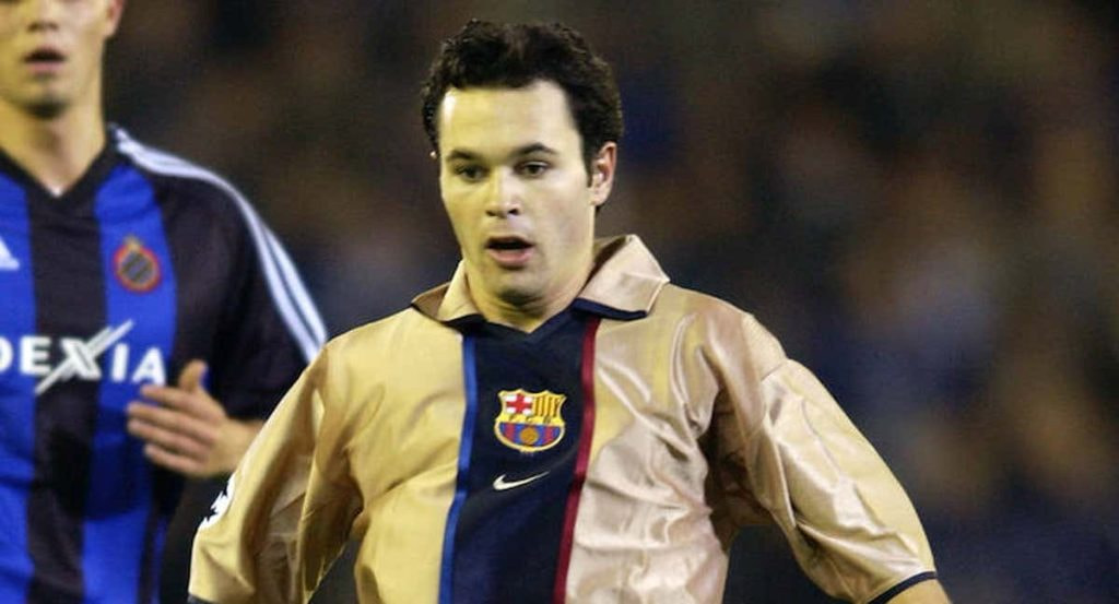 Iniesta, en su primer partido con el Barça.