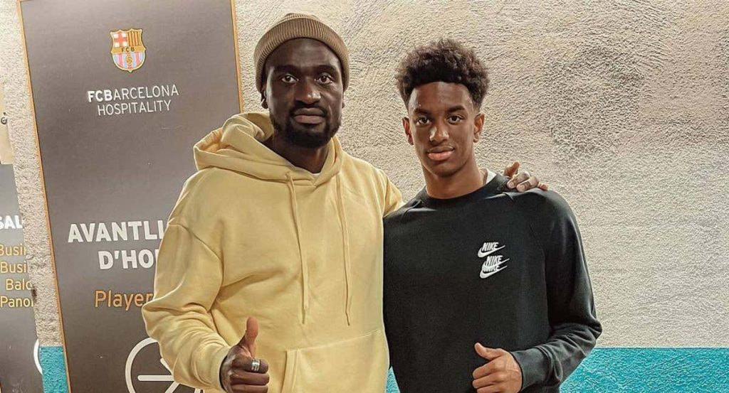 Jonathan y Alejandro, juntos tras un partido en el Camp Nou.