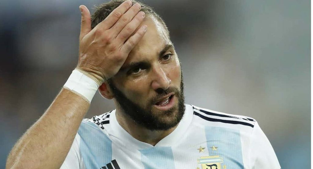 Higuaín, en un partido con Argentina.