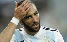 Higuaín, en un partido con Argentina.