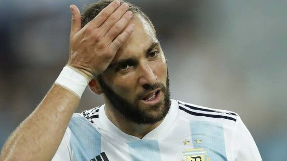 Higuaín, en un partido con Argentina.