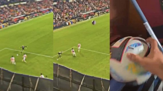 Así llegó el balonazo de Valverde a un piso de Vallecas.