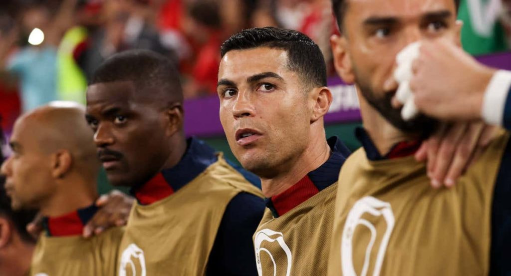 Cristiano Ronaldo, durante el Marruecos - Portugal de los cuartos de final del Mundial de Catar.
