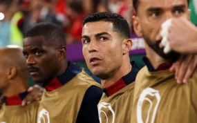 Cristiano Ronaldo, durante el Marruecos - Portugal de los cuartos de final del Mundial de Catar.