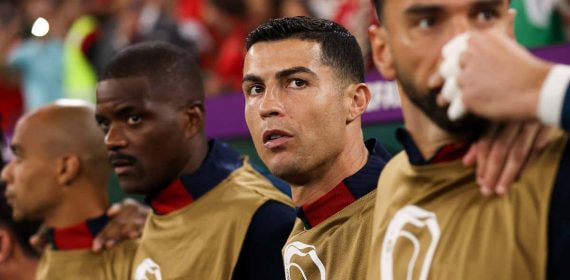 Cristiano Ronaldo, durante el Marruecos - Portugal de los cuartos de final del Mundial de Catar.