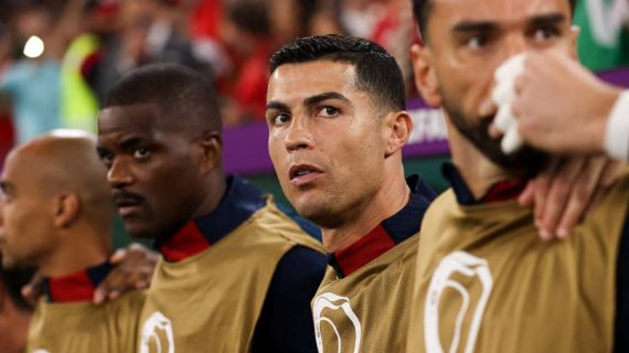 Cristiano Ronaldo, durante el Marruecos - Portugal de los cuartos de final del Mundial de Catar.