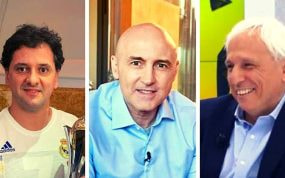 De izquierda a derecha: Juni Calafat, Maldini y Carlos Castellanos.