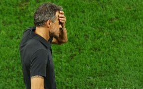 Luis Enrique en el partido España - Marruecos del Mundial.