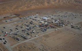 Imagen aérea del vivac del Dakar