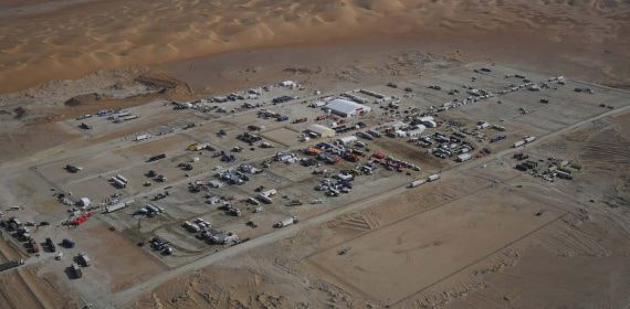 Imagen aérea del vivac del Dakar