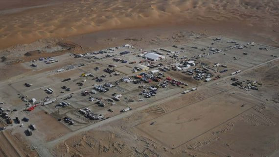 Imagen aérea del vivac del Dakar