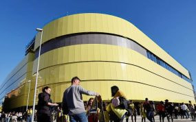 Fachada del renovado estadio La Cerámica, del Villarreal.