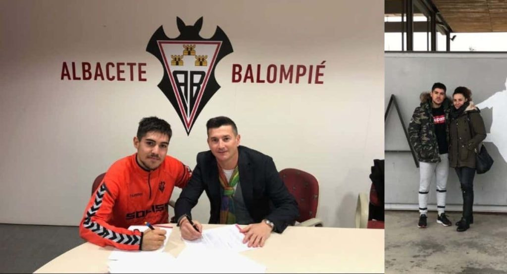 Carmelo Vicente Parra, con Fran Castillo, el hijo de Rocío Viñolo. El agente intentó que pidiera un crédito por 16.000 euros para un presunto seguro si quería fichase por un club inglés.