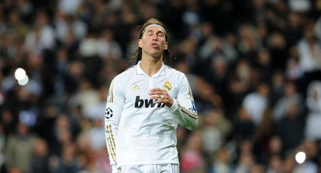 Sergio Ramos tras fallar el penalti ante el Bayern de Munich en 2012.