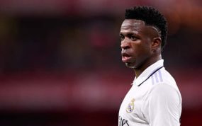 Vinicius Jr., durante un partido con el Real Madrid.