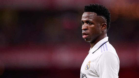 Vinicius Jr., durante un partido con el Real Madrid.