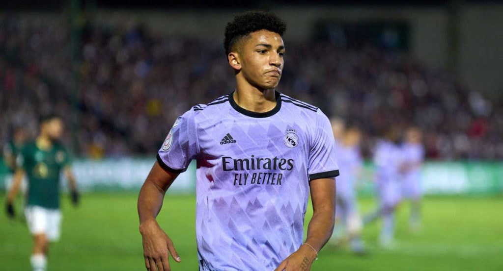 Álvaro Rodríguez, en su debut con el Real Madrid.