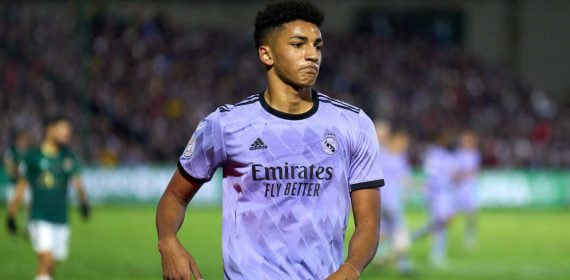 Álvaro Rodríguez, en su debut con el Real Madrid.