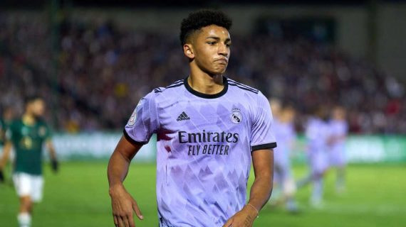 Álvaro Rodríguez, en su debut con el Real Madrid.