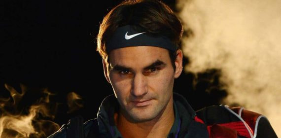 Roger Federer, durante las ATP Finals de 2012, cuando todavía vestía la marca deportiva Nike.