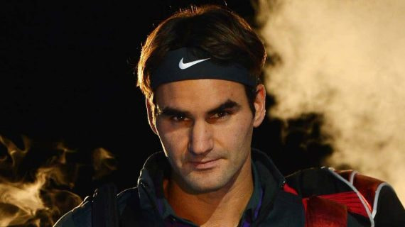 Roger Federer, durante las ATP Finals de 2012, cuando todavía vestía la marca deportiva Nike.