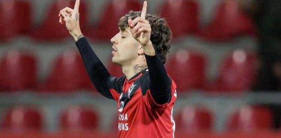 César Gelabert, en un partido con el Mirandés