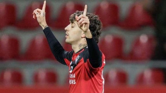 César Gelabert, en un partido con el Mirandés