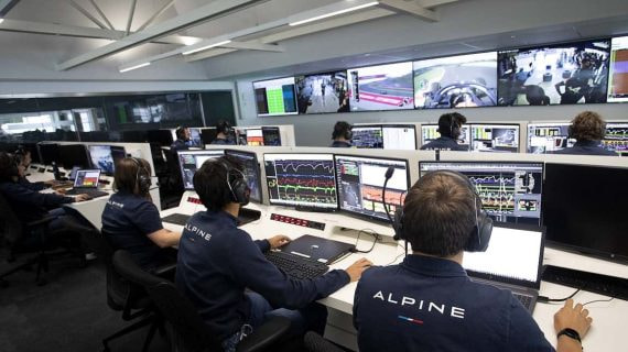 Sala de Estrategia Remota de Alpine F1 en Enstone (Reino Unido).