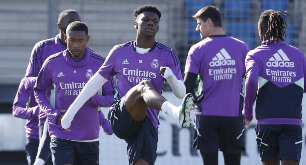 Tchouameni y Camavinga, en un entrenamiento.