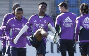 Tchouameni y Camavinga, en un entrenamiento.