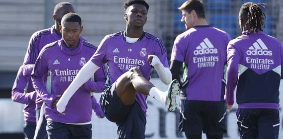 Tchouameni y Camavinga, en un entrenamiento.