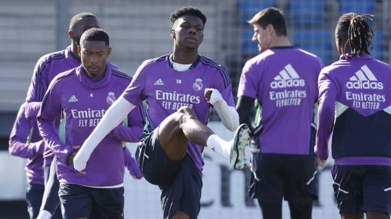 Tchouameni y Camavinga, en un entrenamiento.