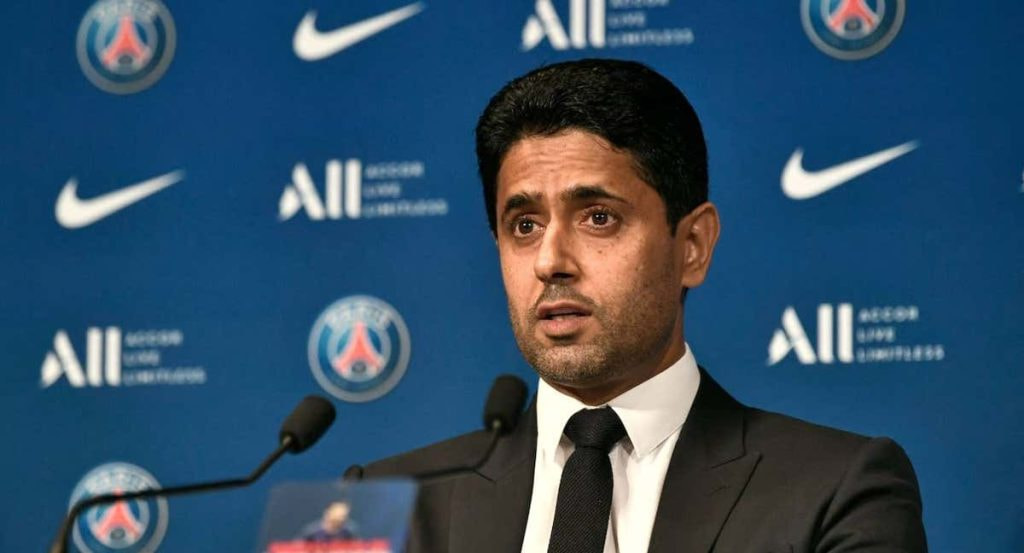 Al Khelaifi, en una comparecencia con el PSG.