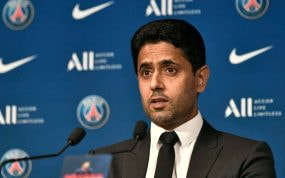 Al Khelaifi, en una comparecencia con el PSG.