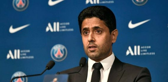 Al Khelaifi, en una comparecencia con el PSG.