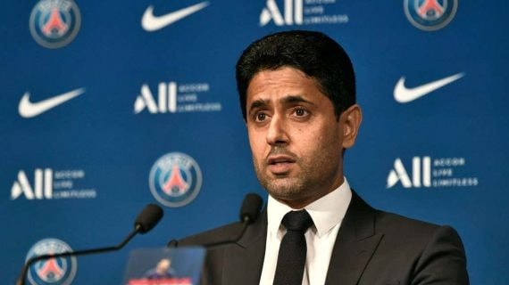 Al Khelaifi, en una comparecencia con el PSG.