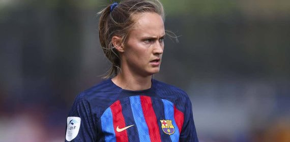 Hansen durante un partido del Barça esta temporada.