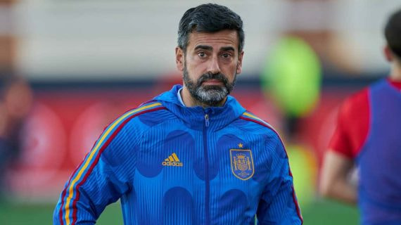 José Lana, durante el último partido de la Sub-19 ante Luxemburgo.