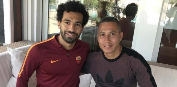 Jaime Pabón con Salah en Roma.