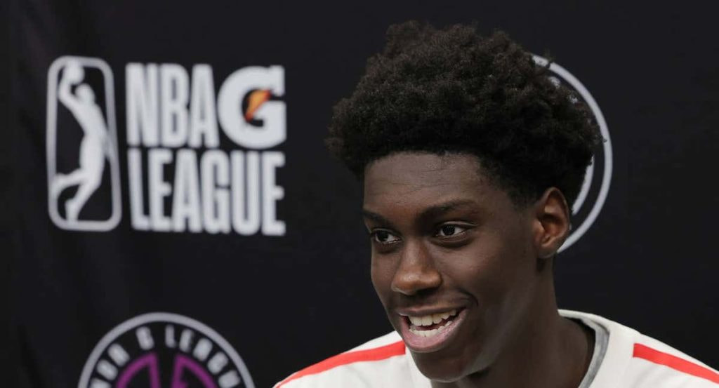 Sidy Cissoko, en una comparecencia de la NBA G-League.