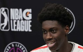 Sidy Cissoko, en una comparecencia de la NBA G-League.