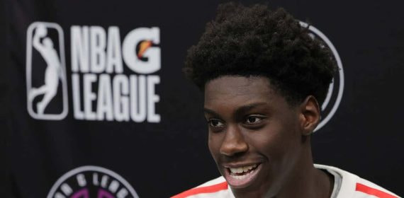 Sidy Cissoko, en una comparecencia de la NBA G-League.