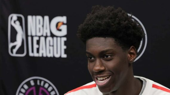 Sidy Cissoko, en una comparecencia de la NBA G-League.