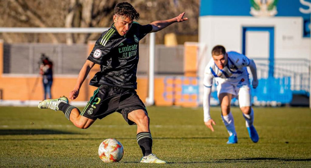 David Jiménez, durante un partido con el Juvenil A.