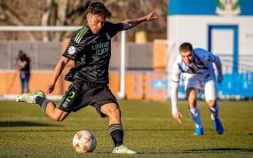 David Jiménez, durante un partido con el Juvenil A.