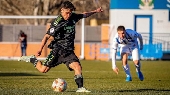 David Jiménez, durante un partido con el Juvenil A.