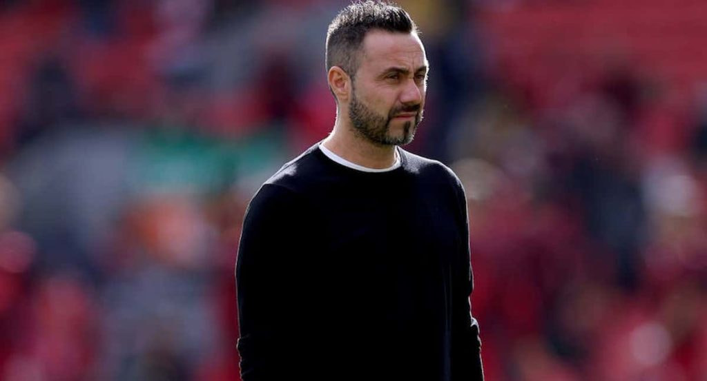 Roberto De Zerbi en Anfield.