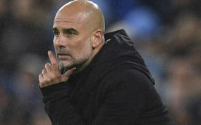Pep Guardiola durante el encuentro.