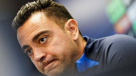 Xavi Hernández, en rueda de prensa previa al partido de Vallecas.
