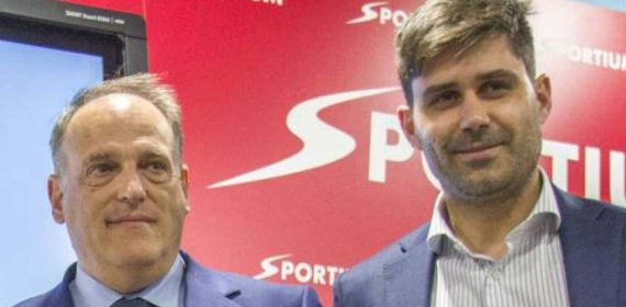 Javier Tebas (LaLiga) y David Aganzo (AFE).